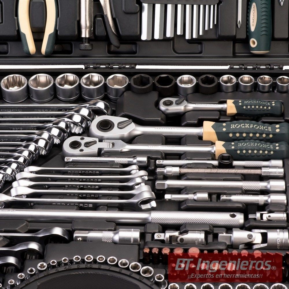 Kraftwelle - Maletín de herramientas profesional de 85 piezas de metal con  herramientas de acero al cromo vanadio, puntas destornilladores, llaves de