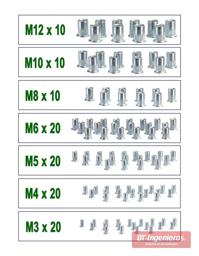 Remachadora profesional grande para tuercas remachables, Capacidad desde  tuercas de M-5 hasta M-12