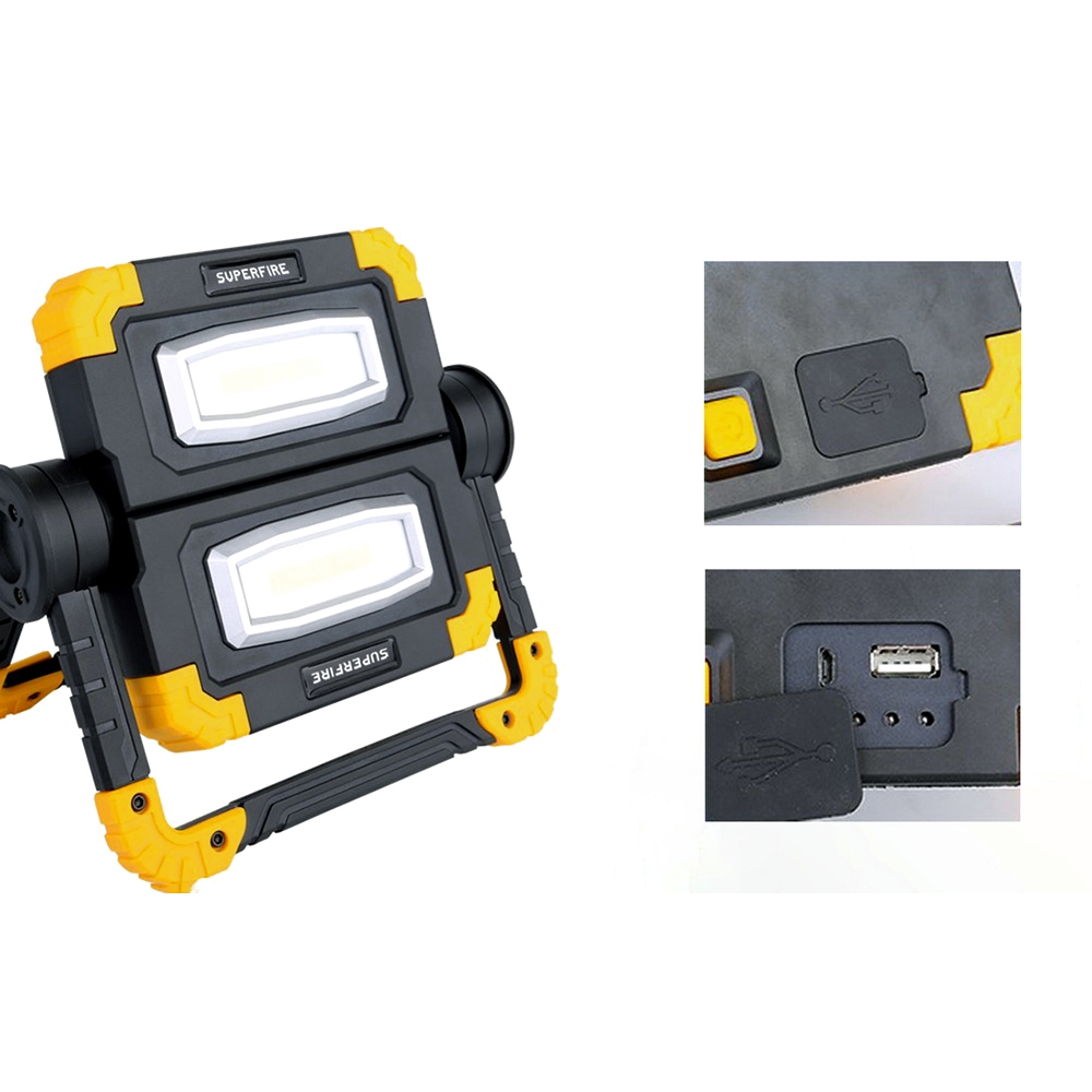  Foco LED de 350 W COB LED Proyector de carga USB Recargable  Spot Lámpara de trabajo para acampar al aire libre Portátil LED Buscador Batería  recargable (Color emisor: Tipo 2) 
