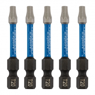 Pack de 5 puntas largas de atornillado de alta resistencia Torx 20.