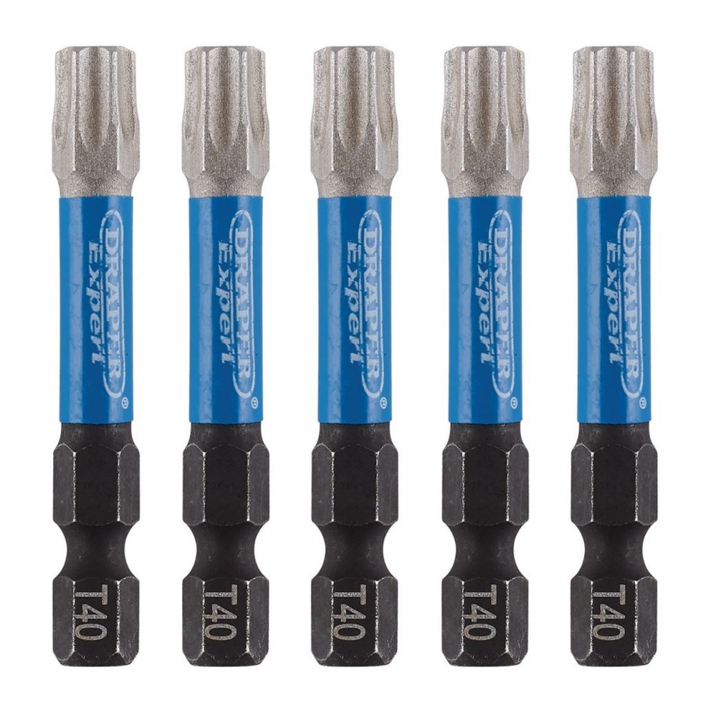 Pack de 5 puntas largas de atornillado de alta resistencia Torx 40.