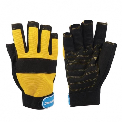 Guantes semi-cortados para mecánico, talla L.