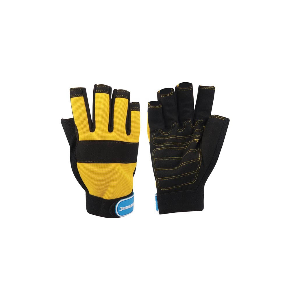 Guantes semi-cortados para mecánico, talla L.